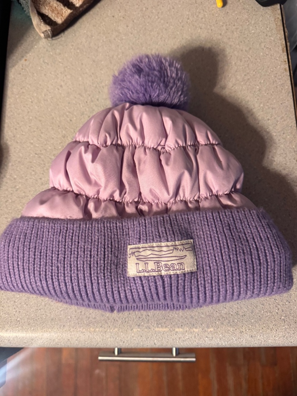 LL bean kids' Puffer Pom Beanie
